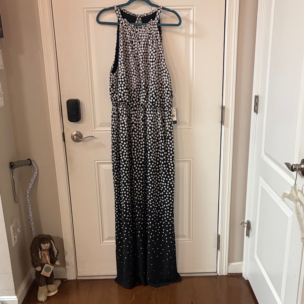 Adrianna Papell Black and White Polka Dot Dress